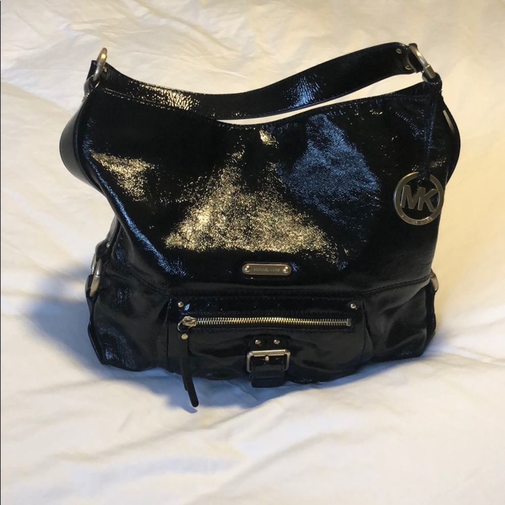 Black Patent Leather Michael Kors hobo